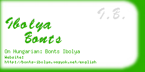 ibolya bonts business card